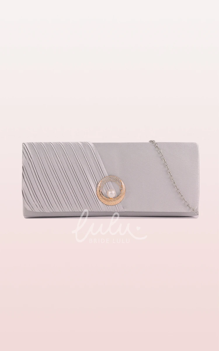 Satin Clutch with Pearl