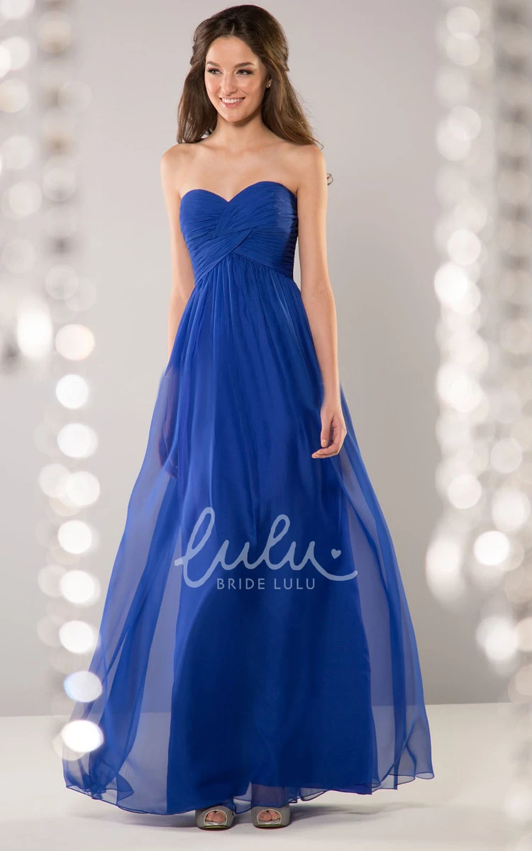 A-Line Illusion Bridesmaid Dress with Sweetheart Neckline and Ruching