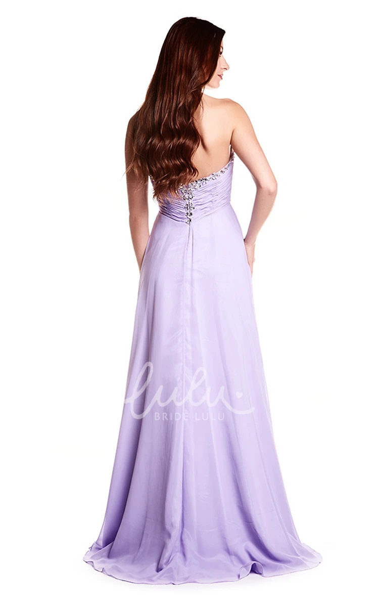 Sweetheart Chiffon Prom Dress with Ruched Bodice and Sleeveless Design