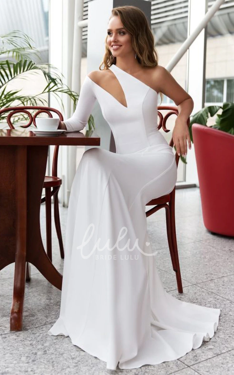 Long Sleeve One-shoulder Mermaid Formal Dress Modern Prom Dress