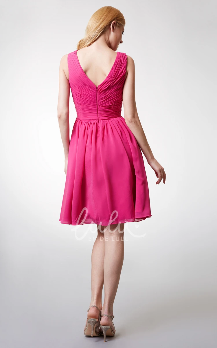 Short V-neck Bridesmaid Dress Chic & Modern