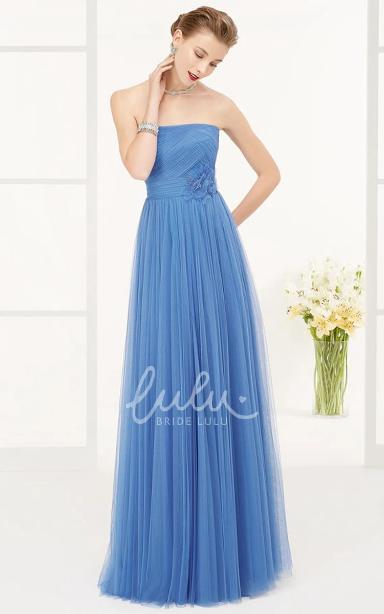 Tulle A-line Dress with Waist Flower Formal Dress