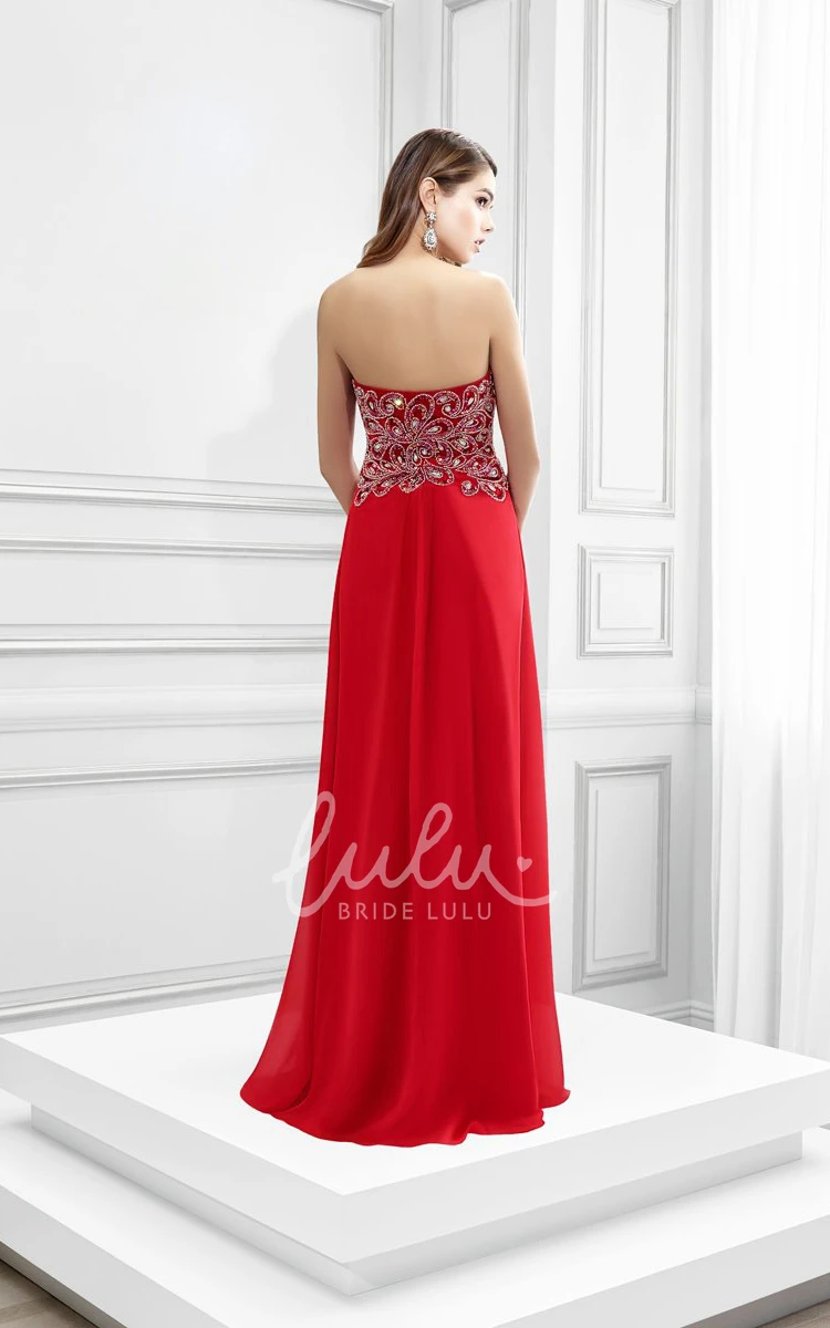 Sweetheart Sleeveless Chiffon Prom Dress with Crystals Modern Prom Dress for Women