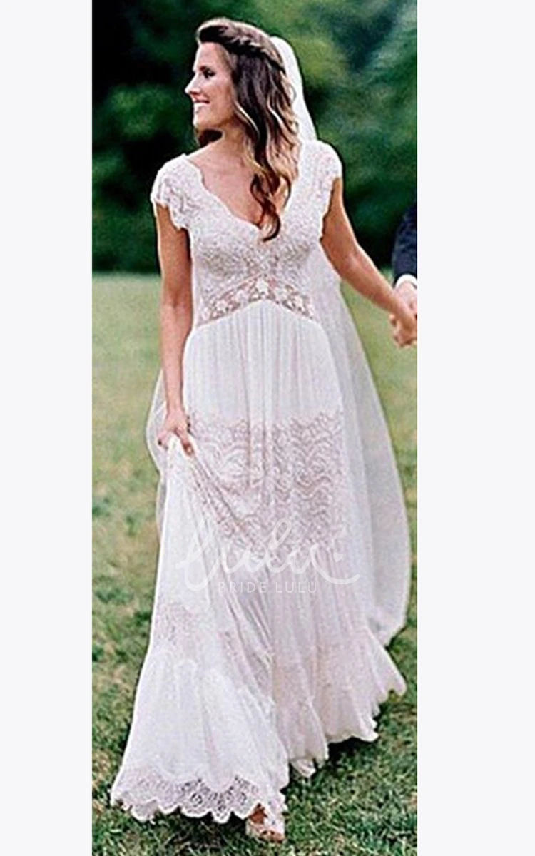 Sheath Lace Wedding Dress with Sleeveless Design Casual Bohemian Beach Garden Style