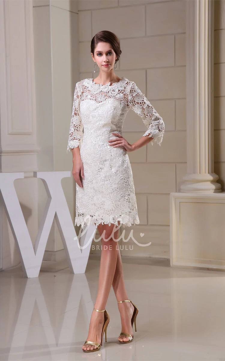 Half Sleeve A-Line Dress with Delicate Appliques