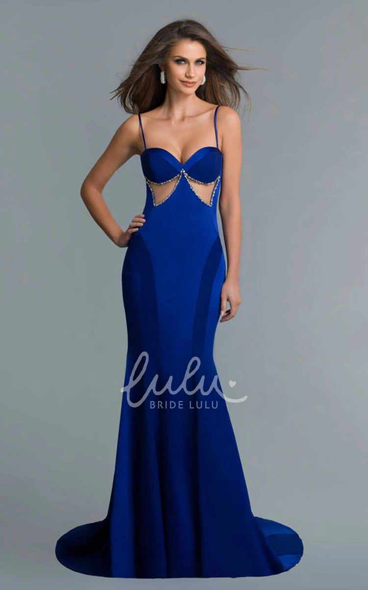 Backless Bow-Adorned Sheath Prom Dress in Jersey Fabric