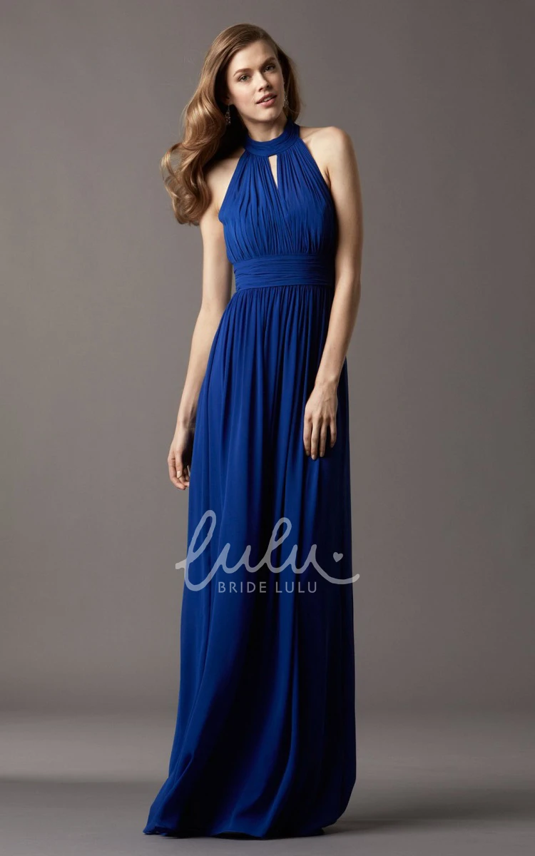 Sleeveless Ruched Chiffon Formal Dress with Cutouts Chic & Elegant