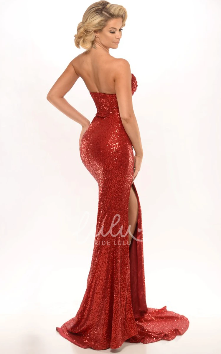 Sequin Maxi Prom Dress with Split-Front and Backless Style Prom Dress 2024 Women Classy