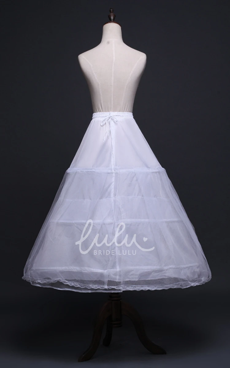 Elastic Waist Three Rims Petticoat Skirt for Weddings