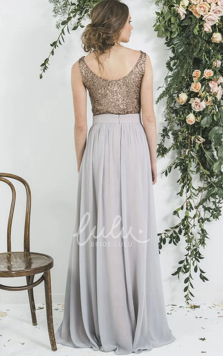 Sequined Sleeveless Cowl Neck Bridesmaid Dress Classy Dress for Women