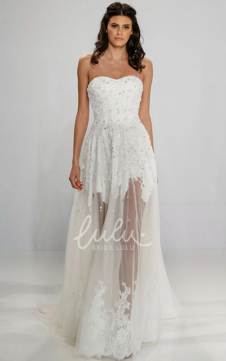 Sleeveless Tulle A-Line Wedding Dress with Beading and Zipper Classic Bridal Gown