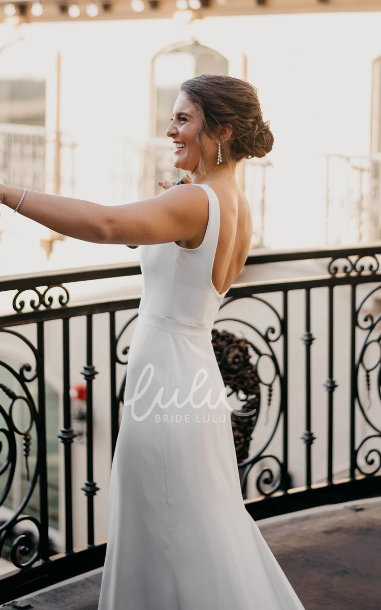 Adorable A-Line Satin Wedding Dress with Open Back and Court Train