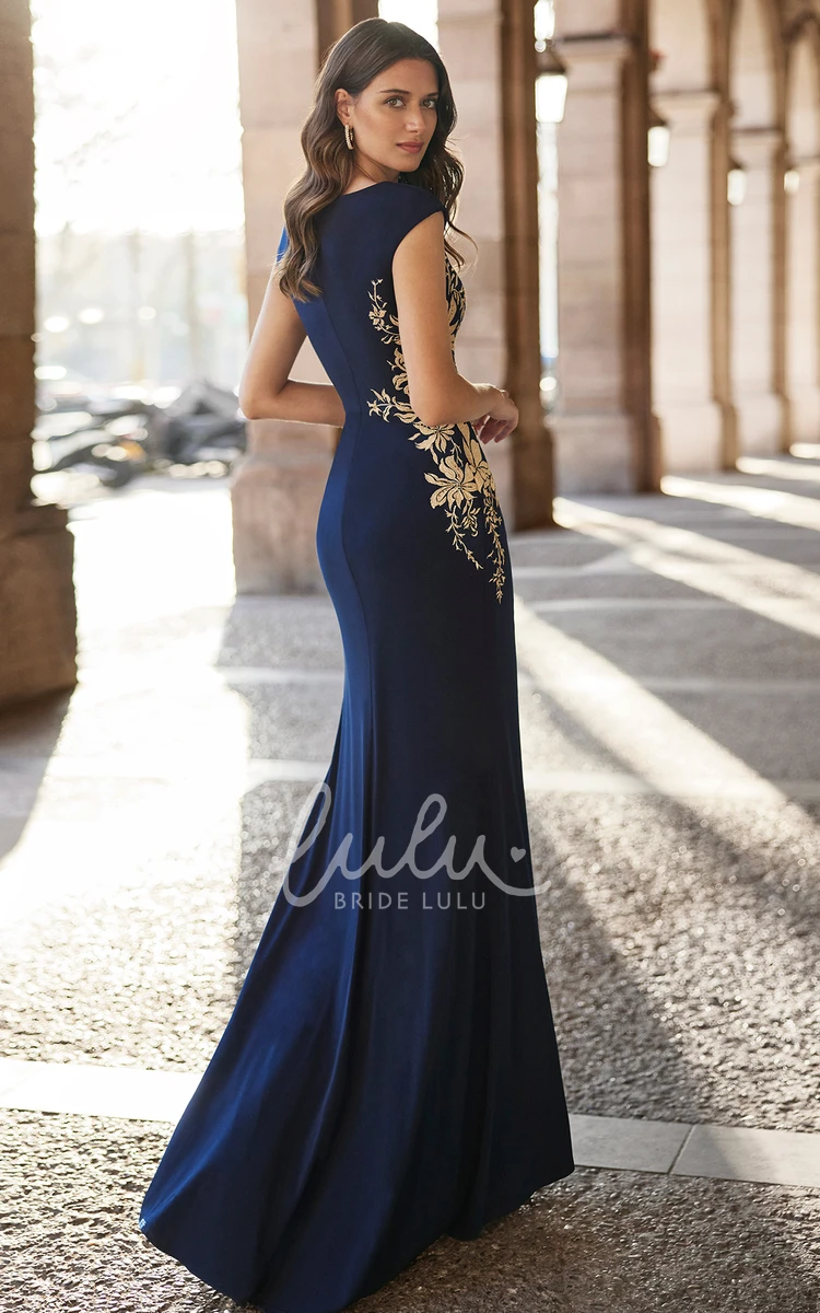 Elegant V-neck Satin Floor-length Evening Dress Modern Satin Evening Dress