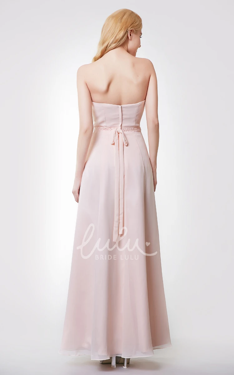 A-line Chiffon Dress with Removable Wrap for Bridesmaids