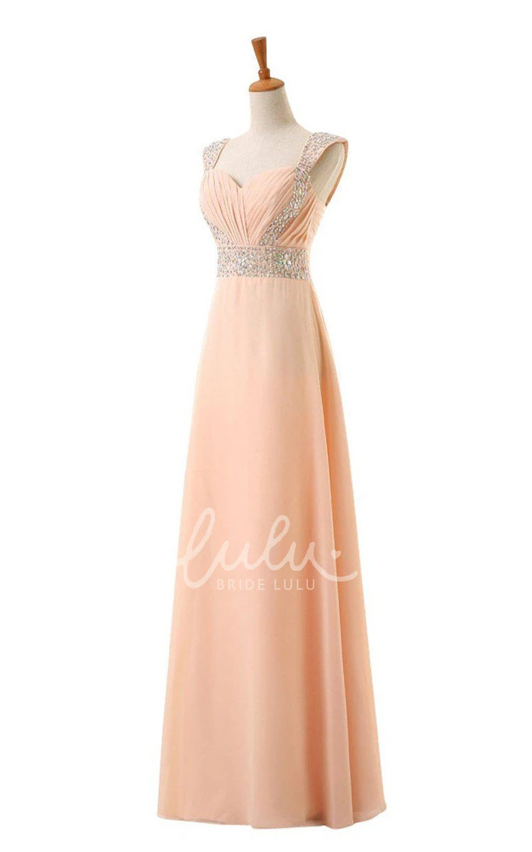 Elegant Cap-sleeved Chiffon Dress with Sequined Shoulders for any Occasion