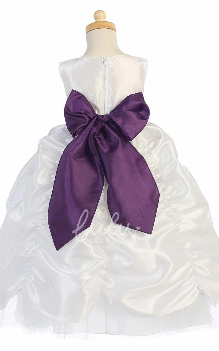 Tiered Tulle & Taffeta Flower Girl Dress Classy Tiered Tulle & Taffeta Dress for Girls