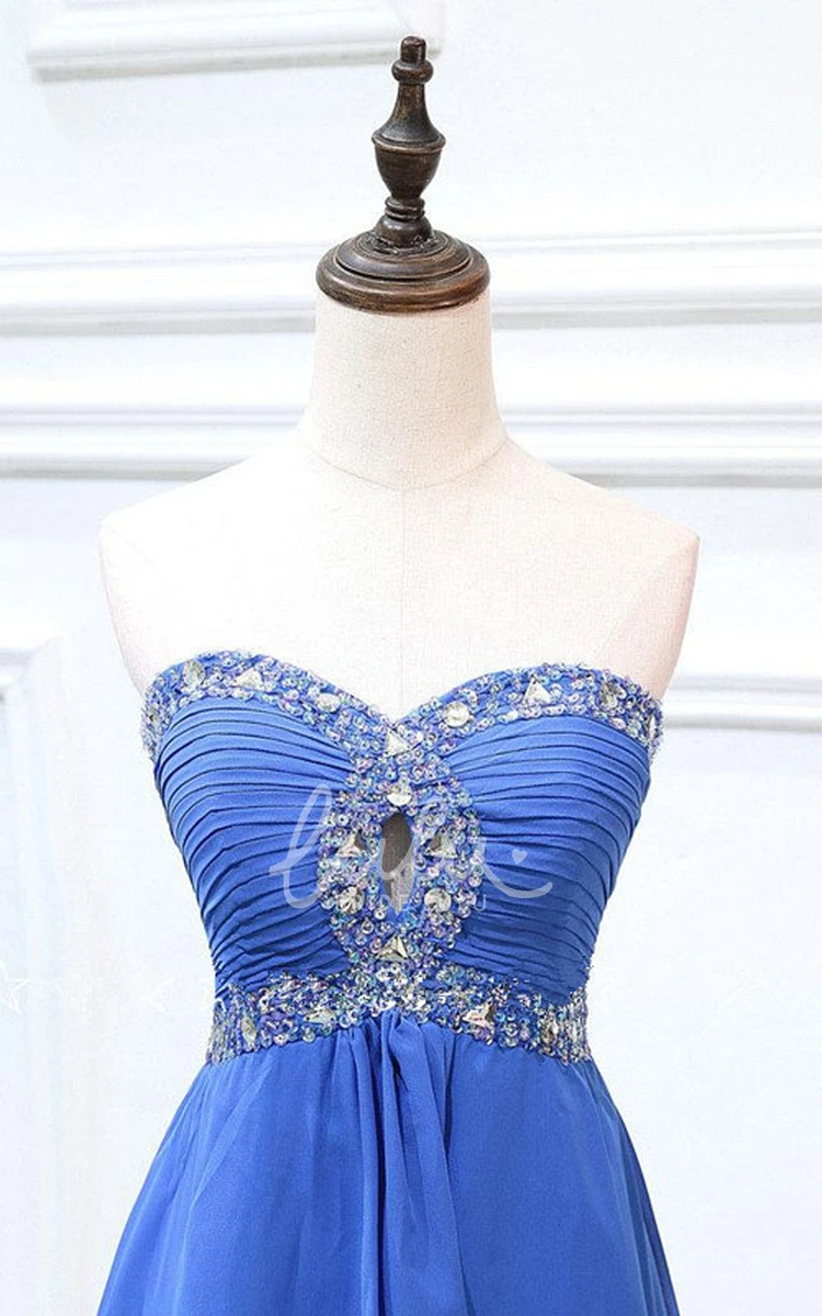 Strapless Chiffon Dress with Beading Empire & Short