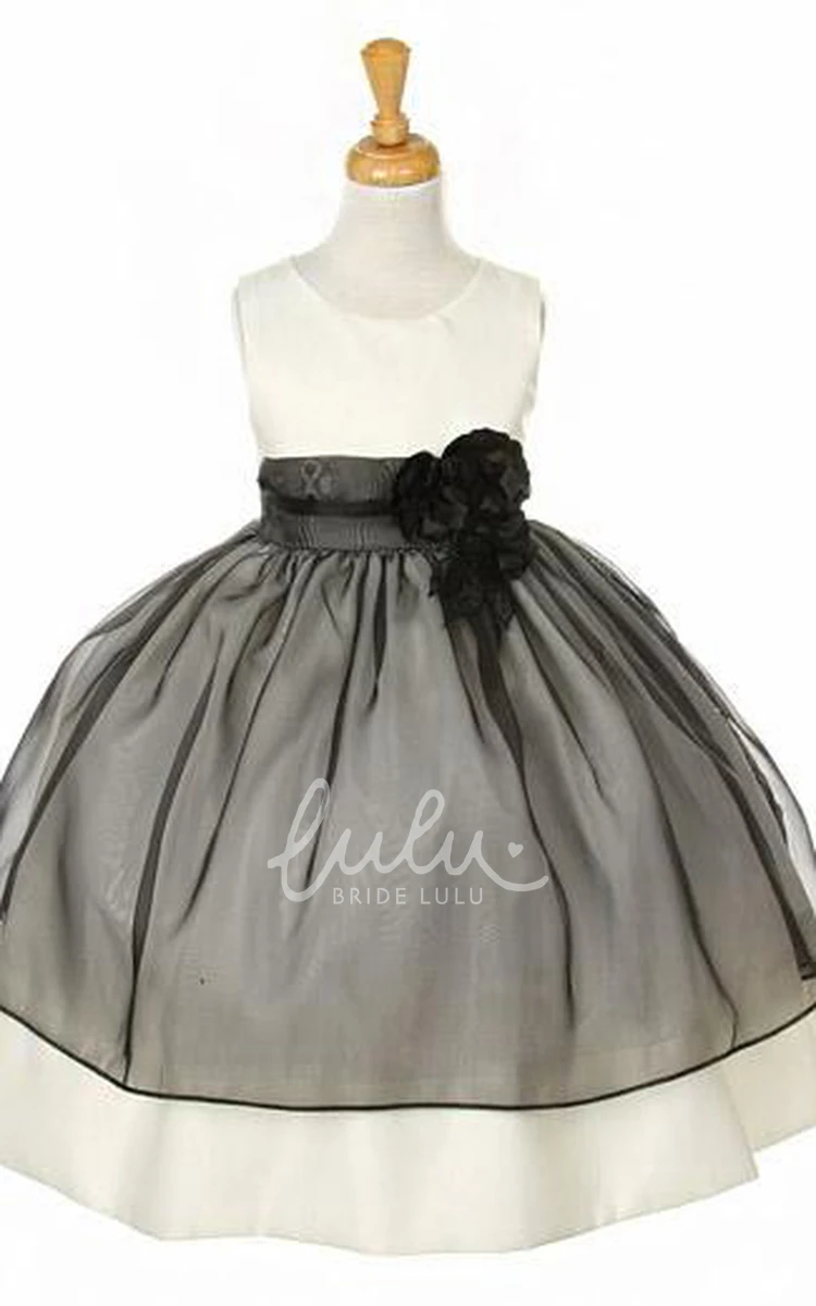 Tiered Tea-Length Organza and Tulle Flower Girl Dress Modern and Elegant Dress for Weddings