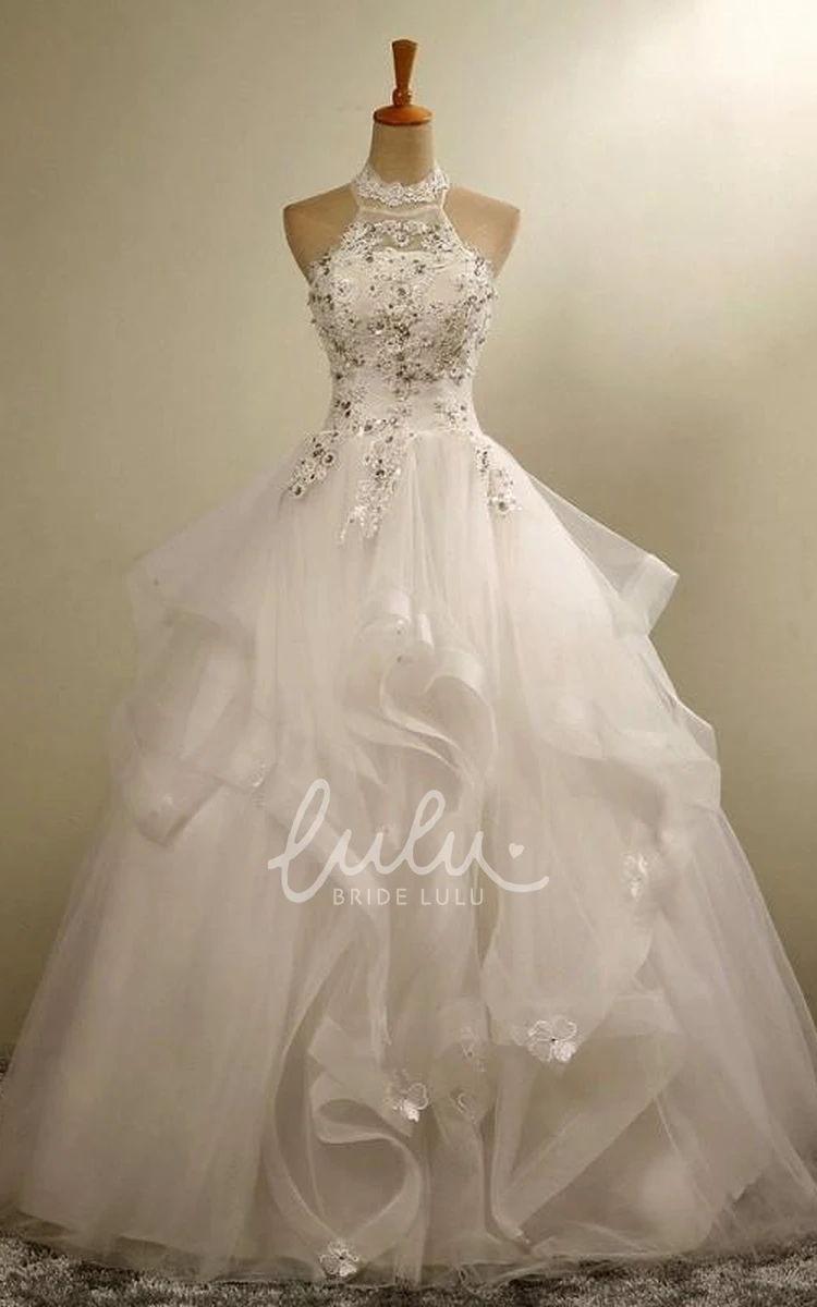 Halter Tulle Lace Organza Ball Gown Dress Modern & Glamorous