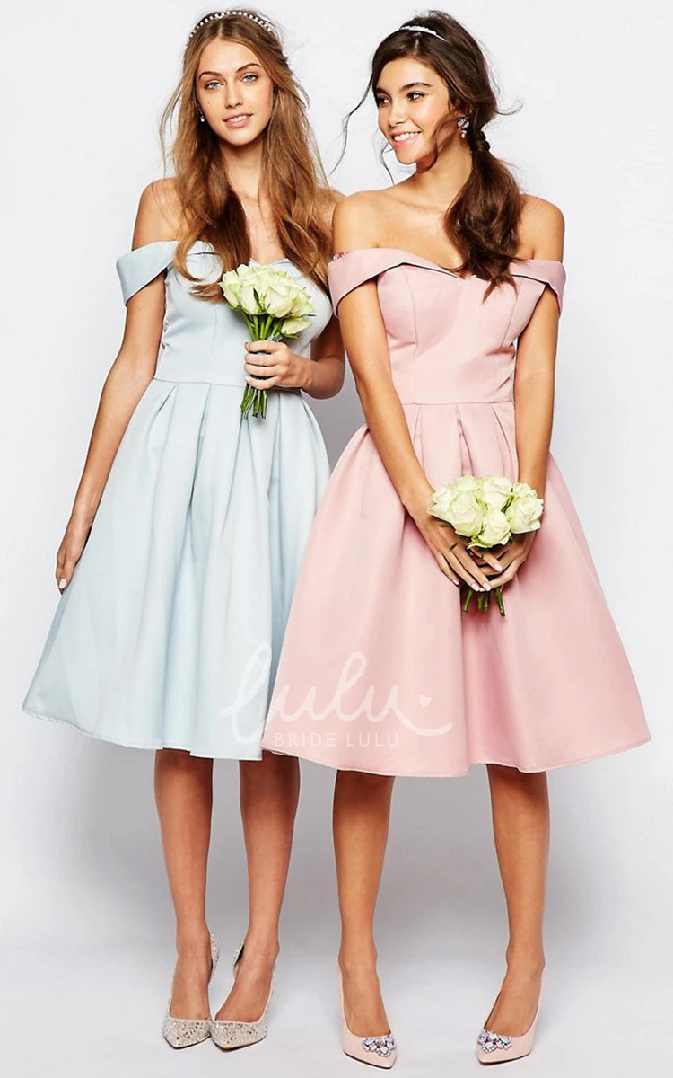 Strapless Satin Bridesmaid Dress A-Line Knee-Length