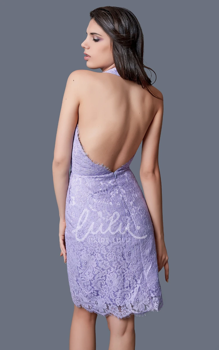 Short Lace Cocktail Dress with Open Back Sexy & Modern