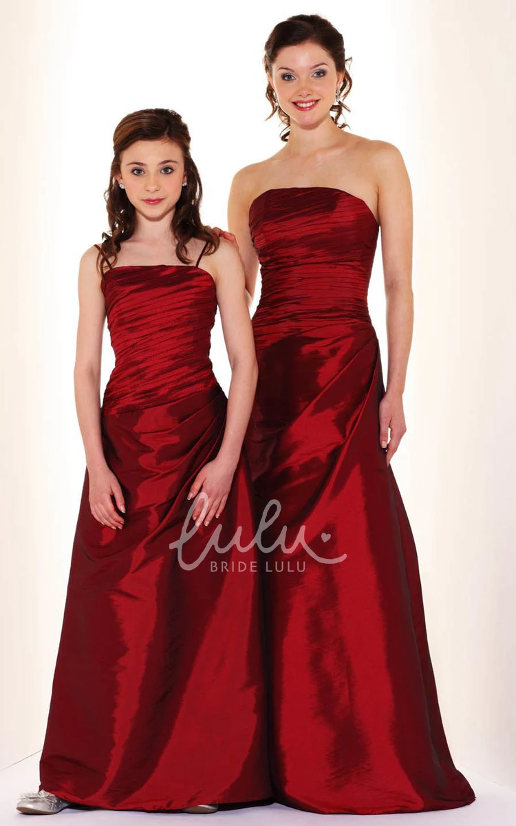 Ruched Strapless Satin Bridesmaid Dress Maxi Style