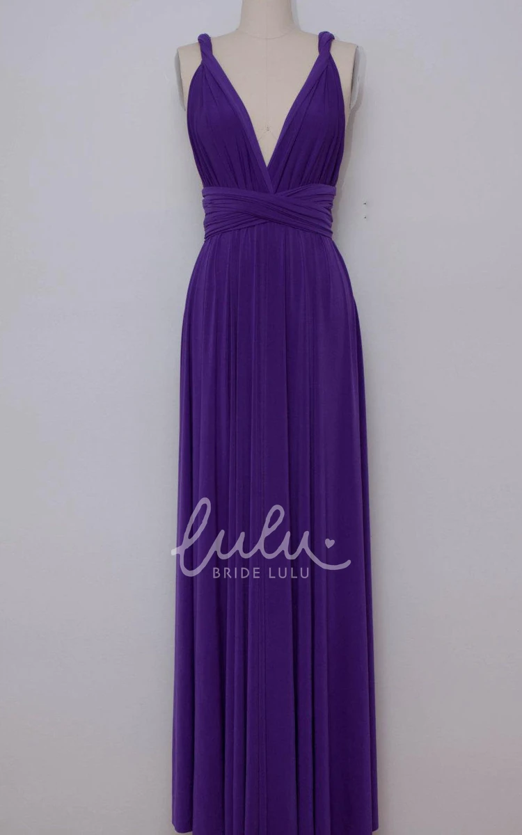 Purple Formal Multiway Wrap Dress Infinity Convertible and Floor Length