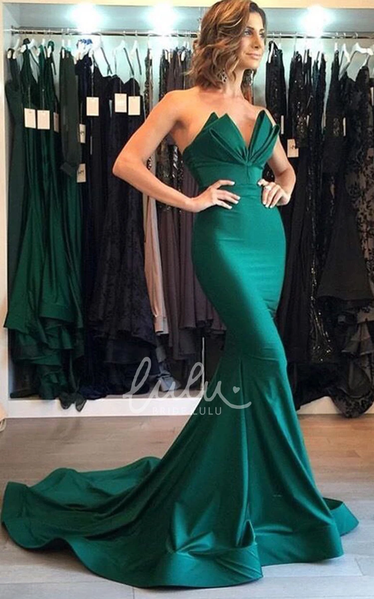 Elegant V-neck Mermaid Prom Dress with Open Back for Beach Prom