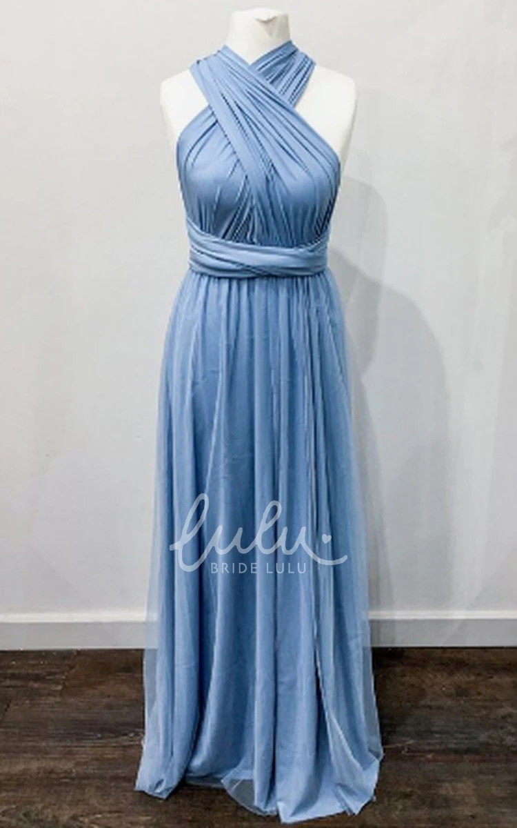 A-Line V-neck Jersey Bridesmaid Dress with Open Back and Sash Informal Jersey Bridesmaid Dress with Open Back and Sash