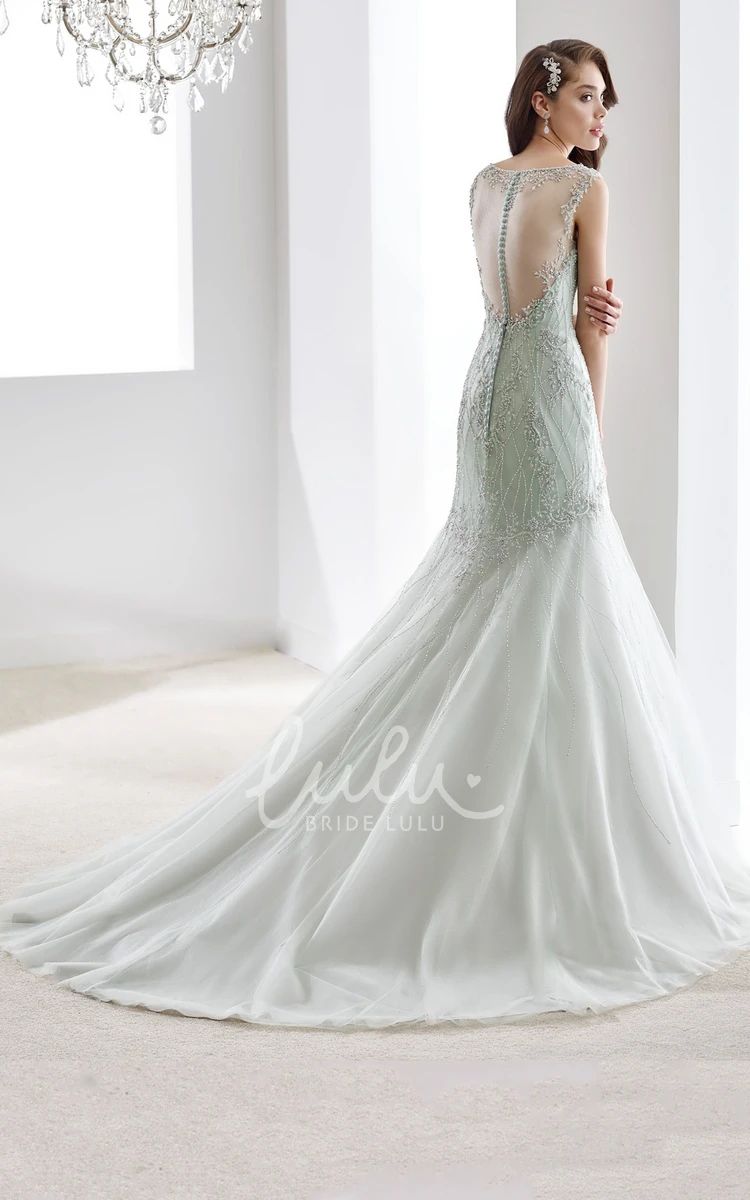 Mermaid Wedding Gown with Pleated Details Sweetheart Beaded & Open Back