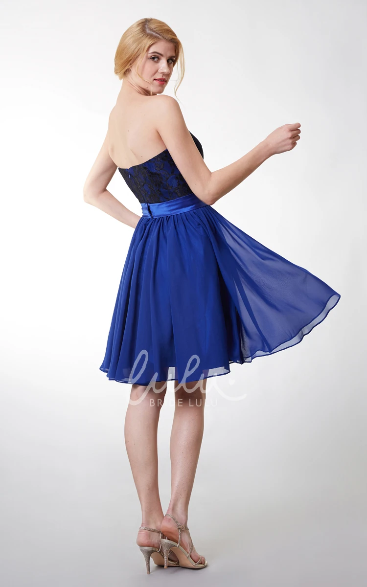 Strapless Dress with Crystal Detailing and Belted Waist Classy Bridesmaid Dress