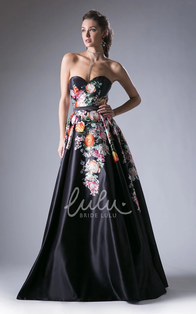 A-Line Sweetheart Satin Formal Dress with Sleeveless Design