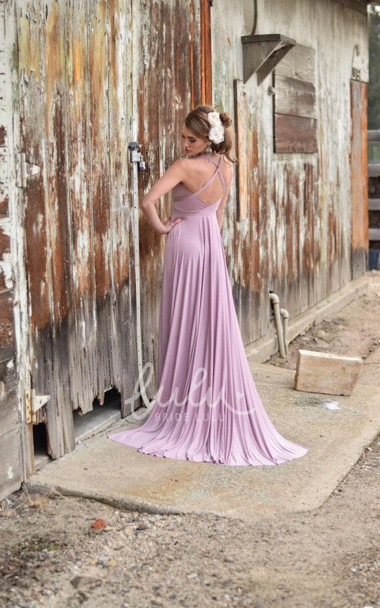 Handmade Halter Ballgown Bridesmaid Dress Unique Bridesmaid Dress