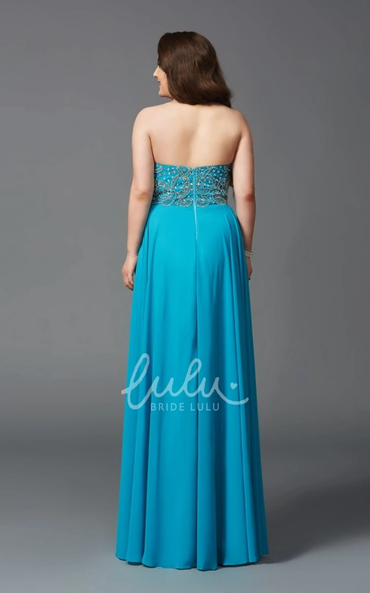 Sweetheart A-line Beaded Backless Formal Dress in Jersey Fabric