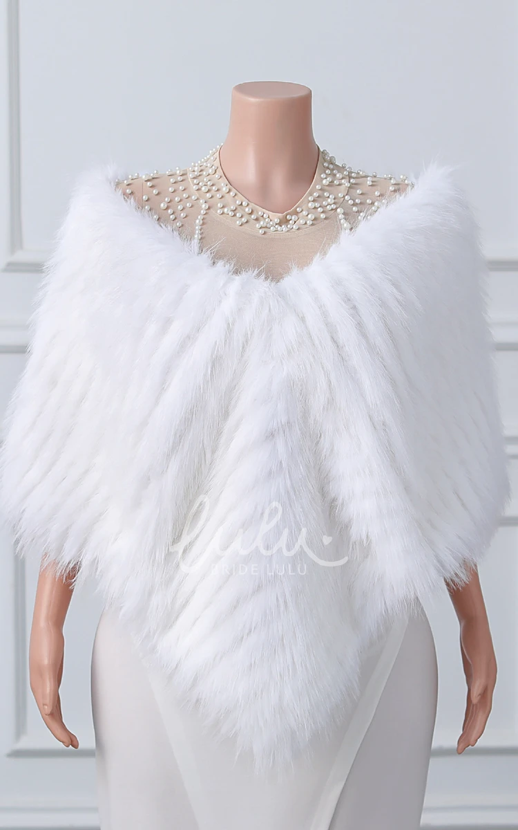 Dreamy Winter Faux Fur Short Bridal Shawl