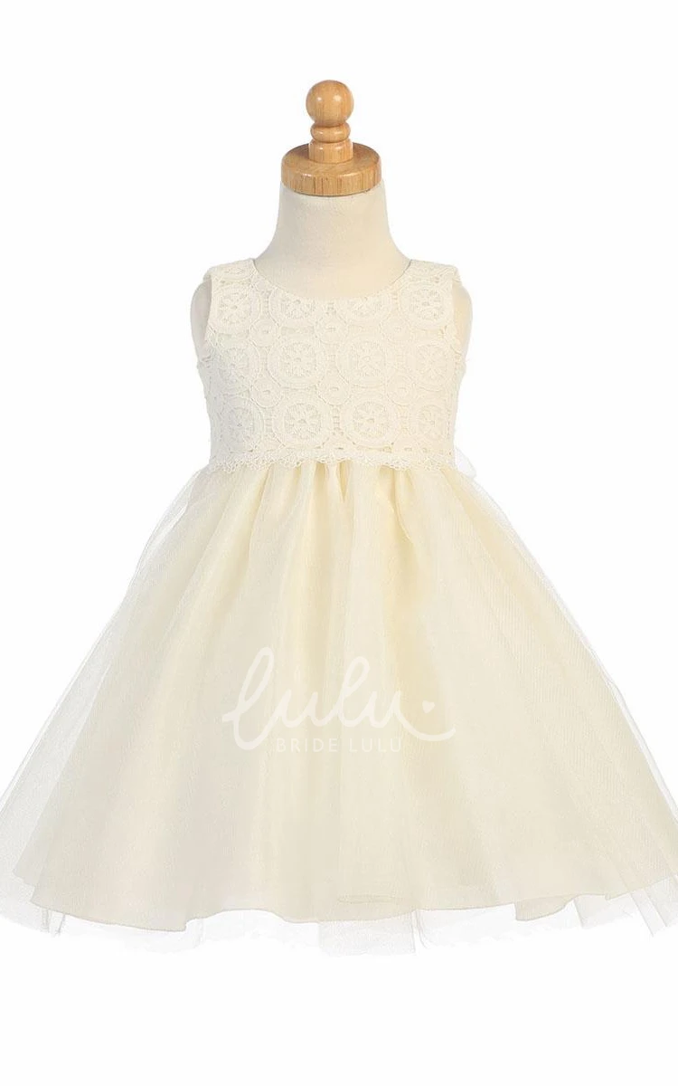 Tiered Tulle & Lace Floral Wedding Flower Girl Dress Unique & Elegant