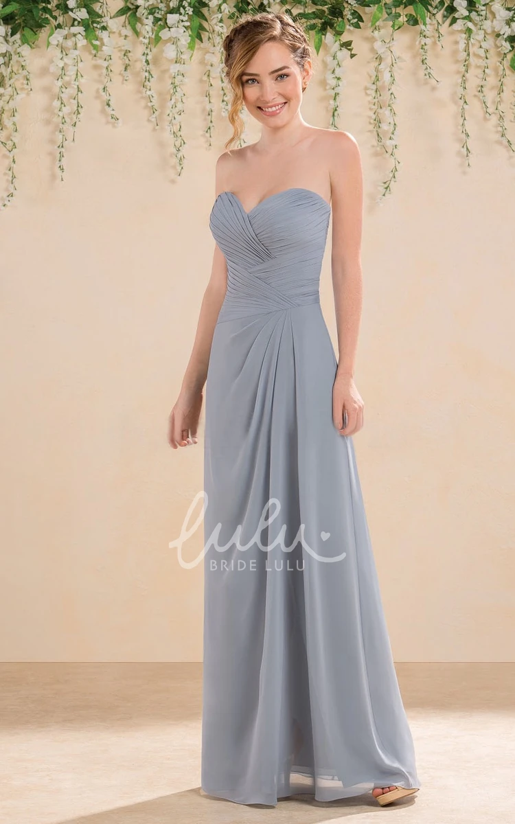 Sweetheart A-Line Floor-Length Gown with Crisscrossed Ruches Unique Prom Dress