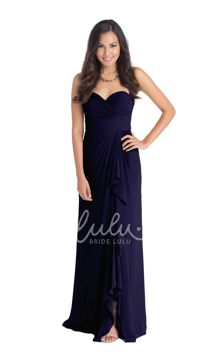 Sweetheart Chiffon Bridesmaid Dress with Draping Multi-Color Convertible