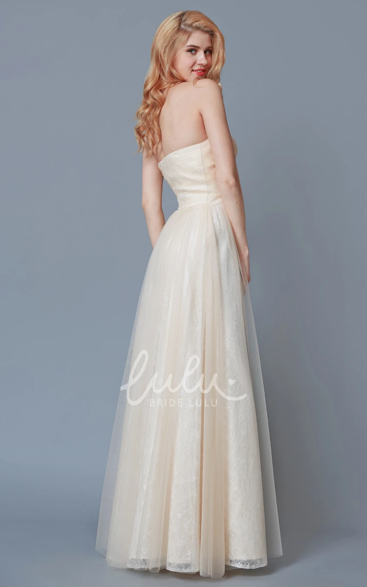 Long Tulle Bridesmaid Dress Empire Sweetheart & Elegant