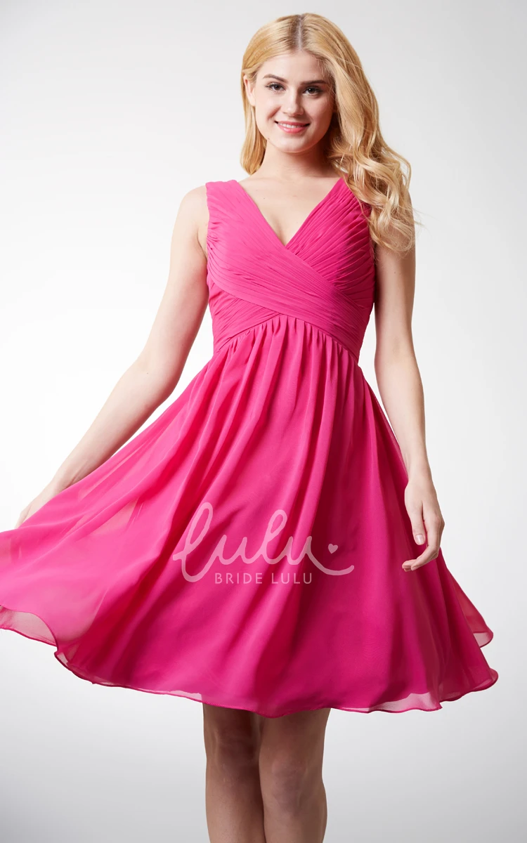 Short V-neck Bridesmaid Dress Chic & Modern