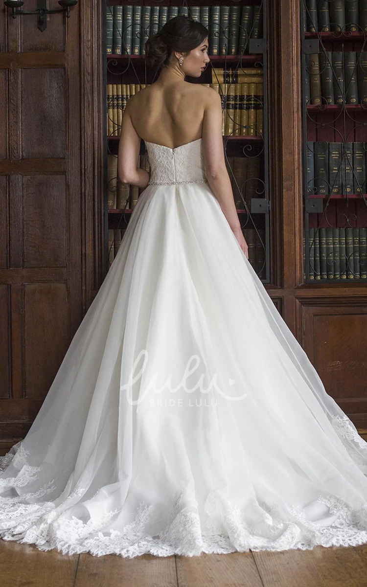 Jeweled Sweetheart Lace Ball Gown Wedding Dress Unique Bridal Gown