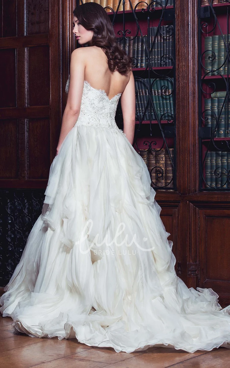 Sweetheart Ball Gown Wedding Dress with Beading and Ruffles Floor-Length Bridal Gown