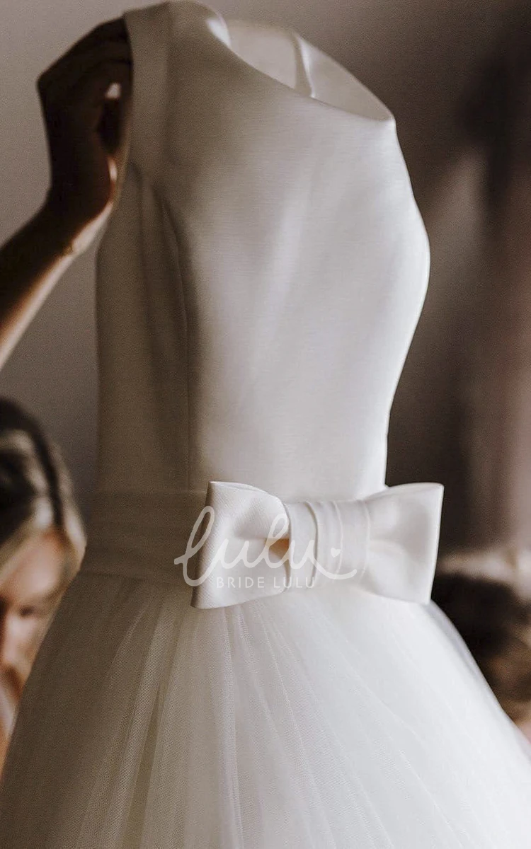 Ethereal Ball Gown Bridal Dress with Bow and Tulle Wedding Dress