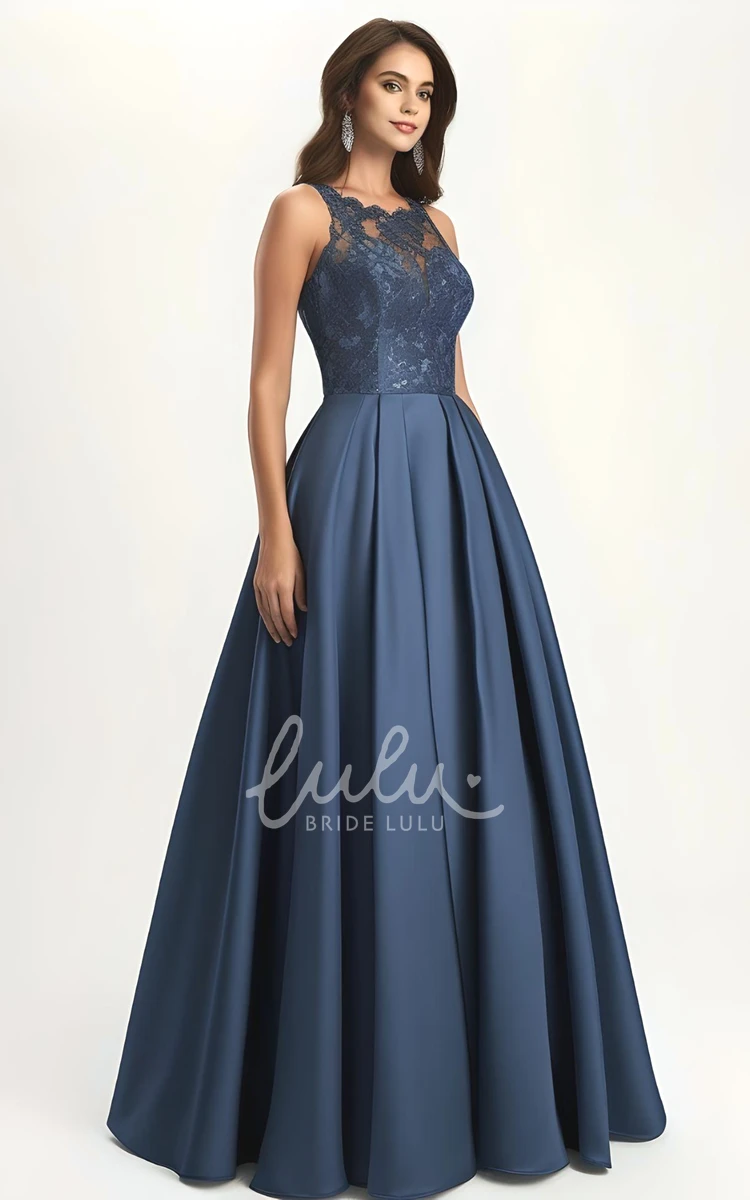 Lace Sleeveless Satin Bohemian Prom Dress Elegant & Unique