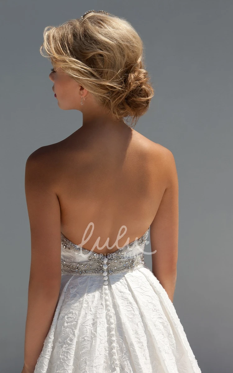 A-Line Sleeveless Lace Sweetheart Wedding Dress Modern Bridal Gown