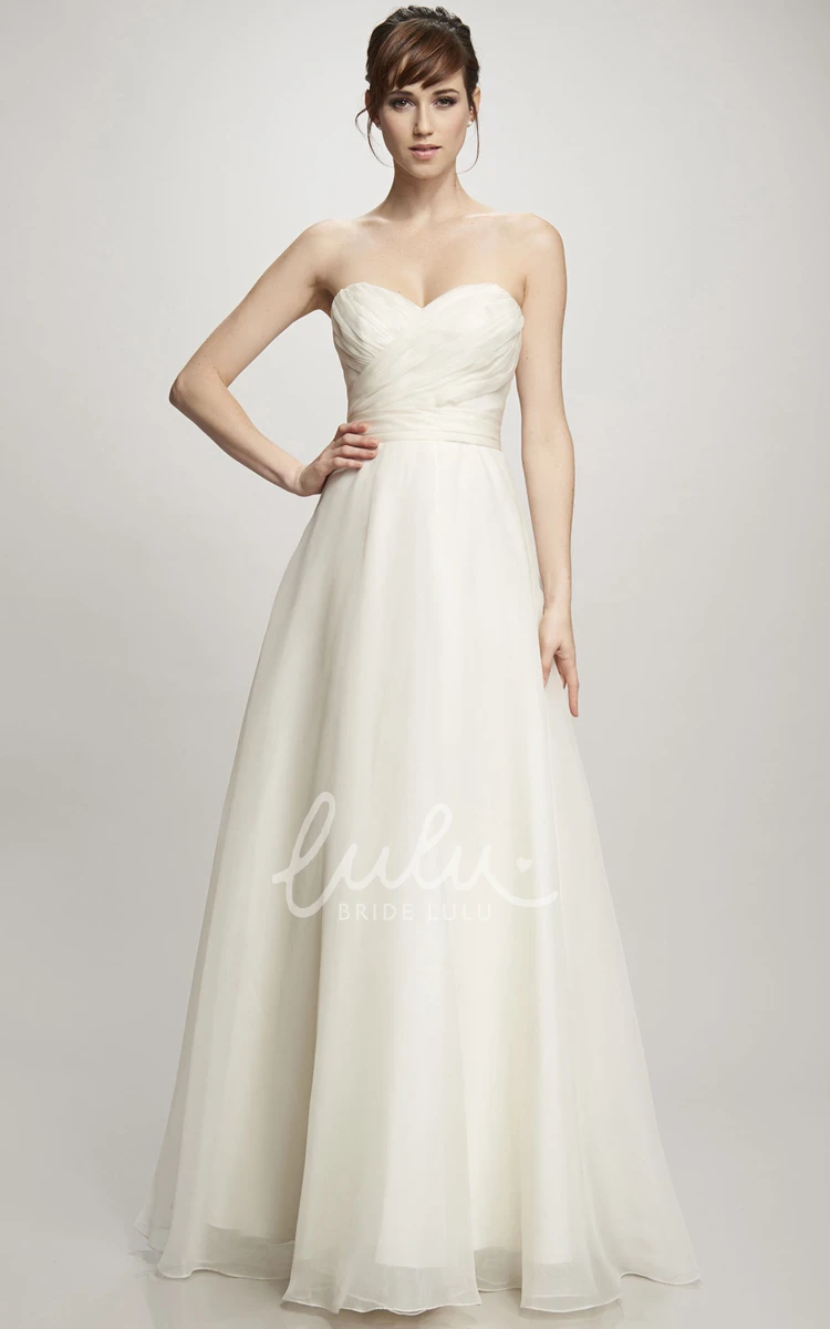 Maxi Organza Wedding Dress with Sweetheart Neckline and Criss Cross Back