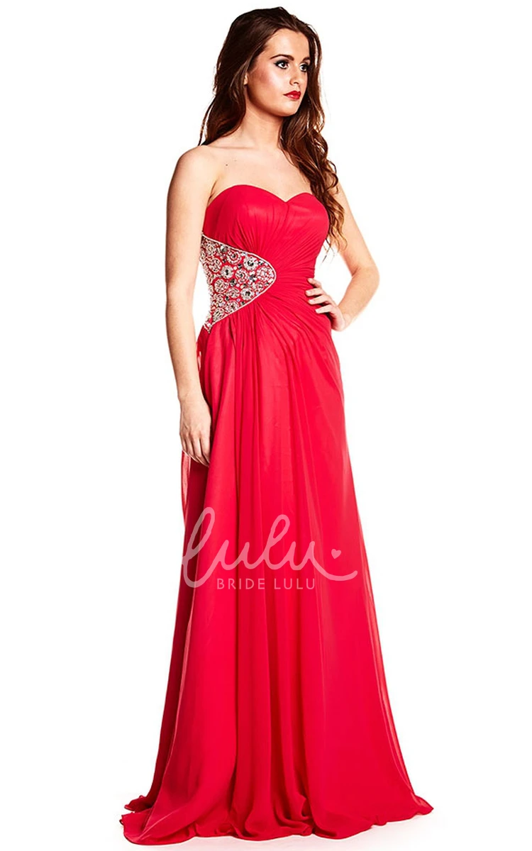 Sweetheart A-Line Chiffon Prom Dress Sleeveless Long Split-Front