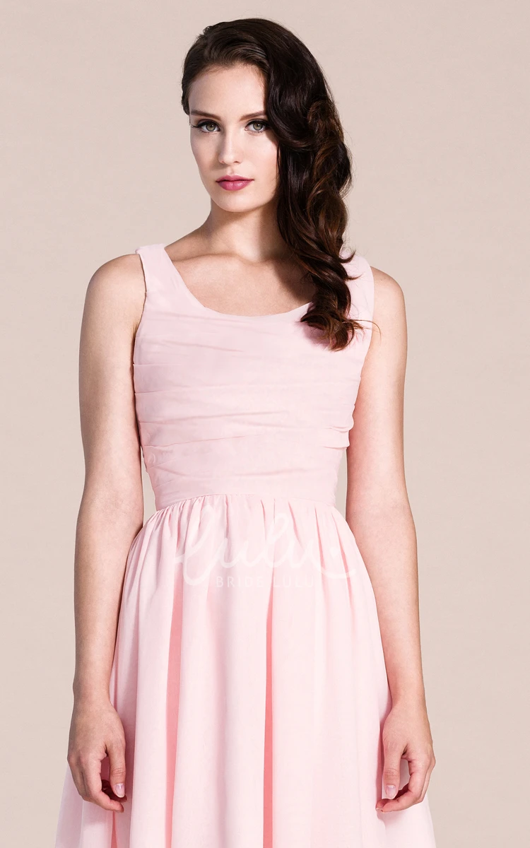 Sleeveless Scoop Pleated Dress Short & Classy