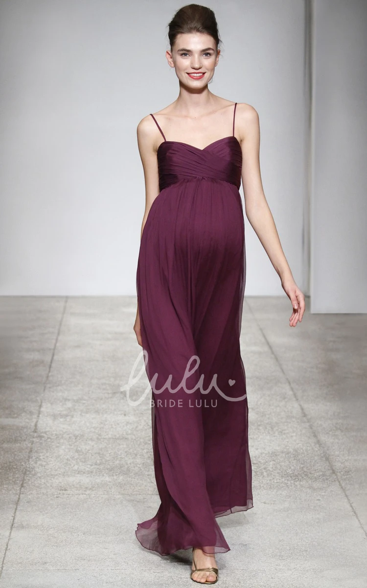 Maxi Chiffon Bridesmaid Dress with Criss Cross Flowy Bridesmaid Dress