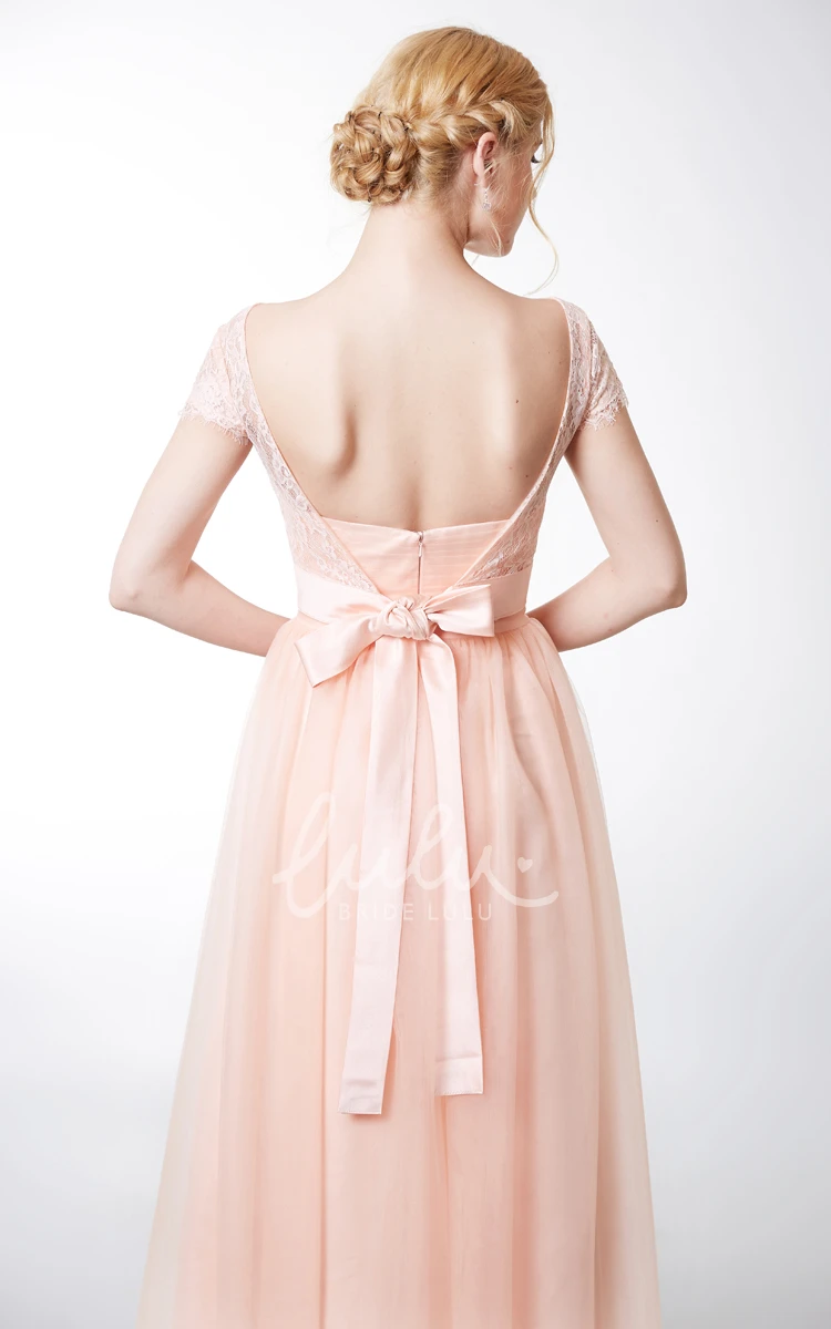 Tulle Bridesmaid Dress with Long Sweetheart Neckline and Jacket